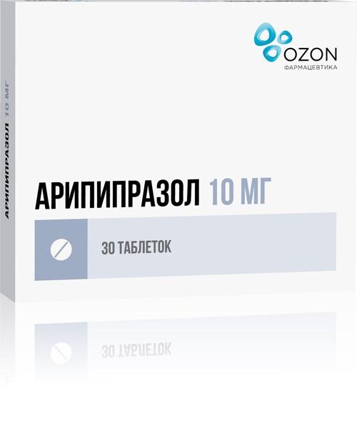 Изображение товара Арипипразол 10 мг таблетки №30 для лечения шизофрении и биполярного расстройства