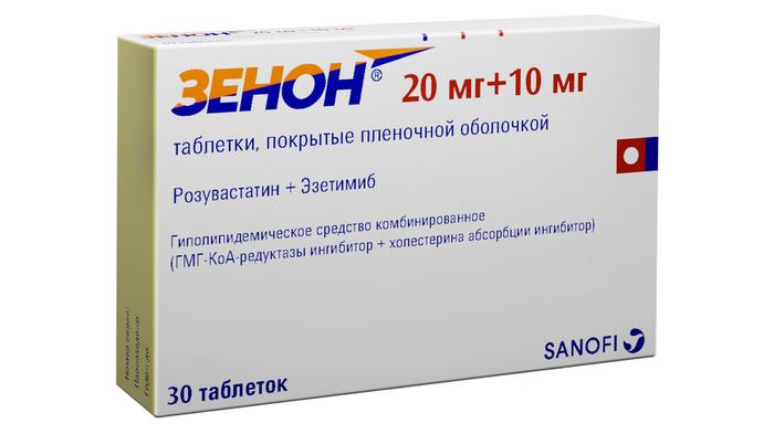 Изображение товара Зенон таблетки п/об/пл 20мг + 10мг №30 для снижения холестерина