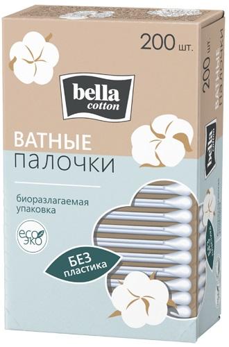 Изображение товара БЕЛЛА Коттон ватные палочки на бумажной основе №200 картон. уп. (Bella cotton)
