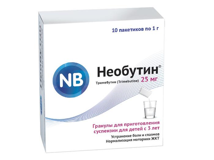 Изображение товара Необутин гран. д/приг.сусп. д/вн.прим. 25мг пакет 1г №10 (Тримебутин)