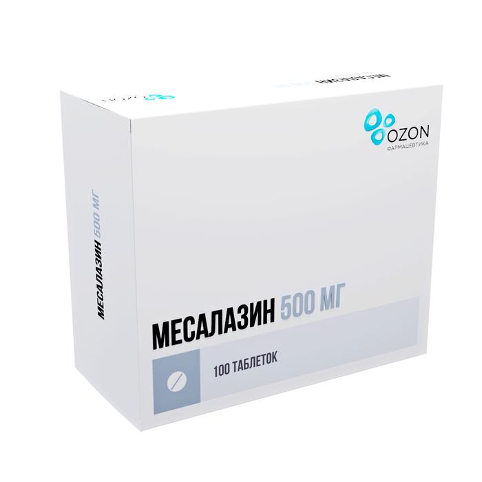 Изображение товара Месалазин 500 мг кишечнорастворимые таблетки 100 шт для лечения колита и Крона