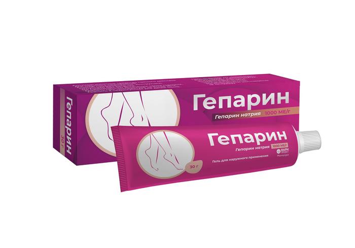 Изображение товара Гепарин гель д/наруж.прим 1000МЕ/г 30г /фармпроект/ (Гепарин натрия)
