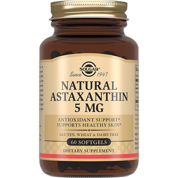 Изображение товара Solgar Астаксантин 5 мг из микроводоросли капсулы №60 натуральный антиоксидант