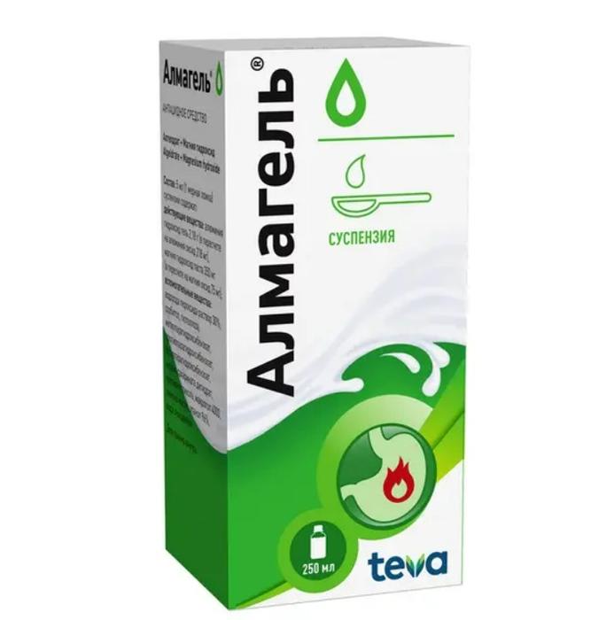 Изображение товара Алмагель суспензия 250мл с мерной ложкой для лечения ЖКТ