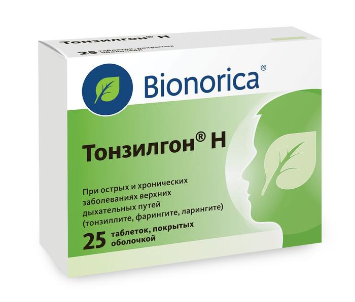 Изображение товара Тонзилгон н таблетки 25 штук для лечения воспалений верхних дыхательных путей