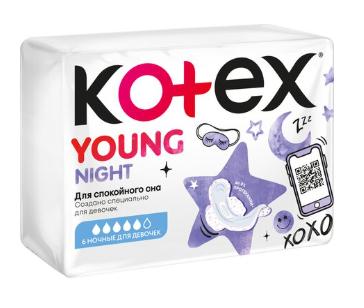 Изображение товара КОТЕКС Янг ночные прокладки для девочек-подростков №6 комфорт и надежность