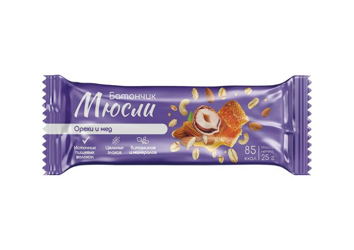 Изображение товара Батончик мюсли орехи и мед 25г