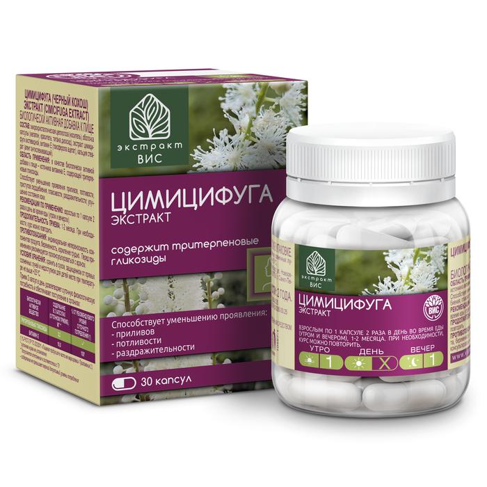 Изображение товара ЦИМИЦИФИГА Экстракт ВИС капсулы 0,35г №30 для менопаузы и здоровья