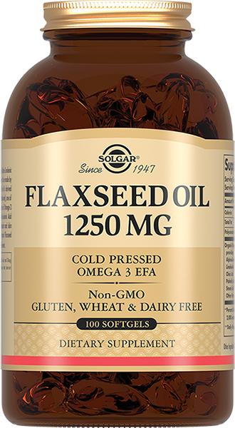 Изображение товара СОЛГАР Льняное масло капсулы 1250мг No100 - натуральная добавка для здоровья и красоты