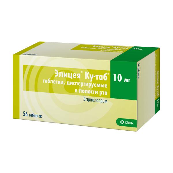 Изображение товара Элицея ку-таб диспергируемые таблетки 10 мг №56 от депрессии и тревожных расстройств