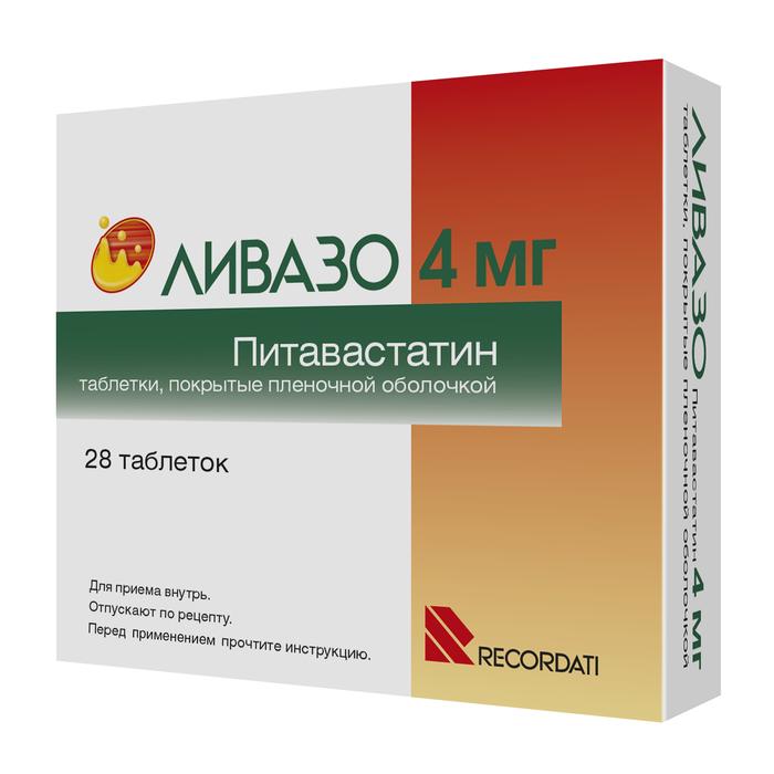 Изображение товара Ливазо таблетки 4мг №28 для снижения холестерина гиперлипидемии и гиперхолестеринемии