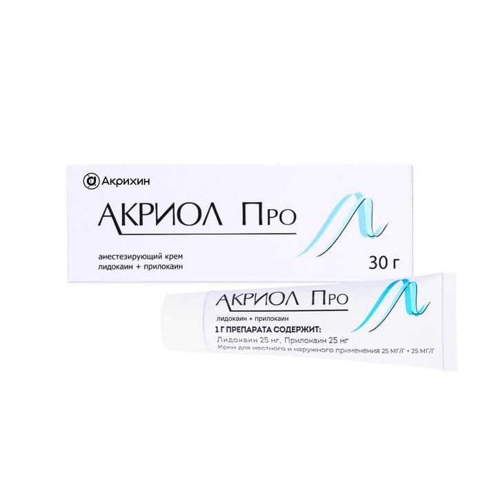 Изображение товара Акриол про крем 2,5% + 2,5% 30г для поверхностной анестезии