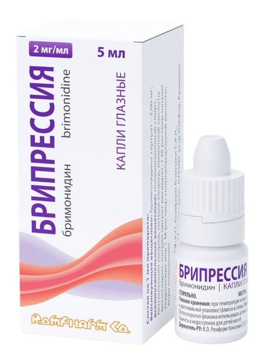 Изображение товара Брипрессия капли глазные 2мг/мл 5мл фл (Бримонидин)