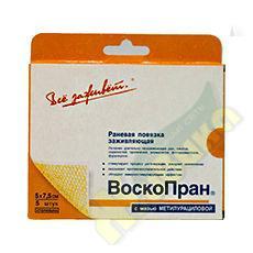 Изображение товара ВОСКОПРАН повязка атравмальная мазевая 5,0смх7,5см №5 с метилурацилом