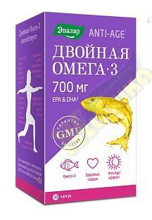 Изображение товара АНТИ-ЭЙДЖ Двойная омега-3 капс. 700мг №30 anti-age /эвалар/
