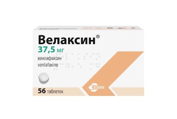 Изображение товара Велаксин таб 37,5мг №56 (Венлафаксин) RP ОСТАЁТСЯ В АПТЕКЕ