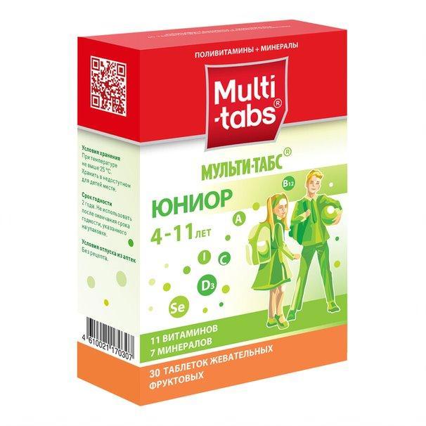 Изображение товара Мульти-табс юниор жевательные витамины и минералы для детей №30 фруктовый