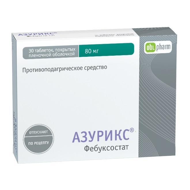 Изображение товара Азурикс 80мг таблетки для борьбы с гиперурикемией и подагрой