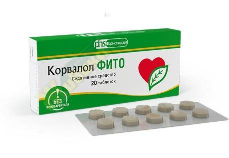 Изображение товара Корвалол фито таблетки 1.16mg + 28mg + 16.4mg №20 Фармстандарт