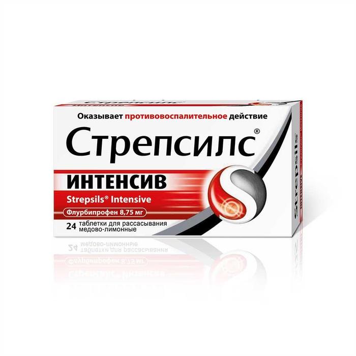 Изображение товара Стрепсилс интенсив таб д/расс. 8.75мг №24мед/лимон (Флурбипрофен)